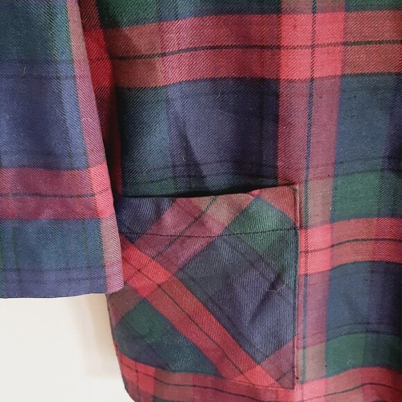 Made in Canada Vintage Plaid Blazer Navy/red Dark Academia School Uniform - Picture 4 of 5